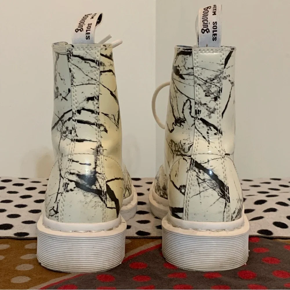 Dr Martens Pascal Marble Leather Boots - Picture 4 of 11